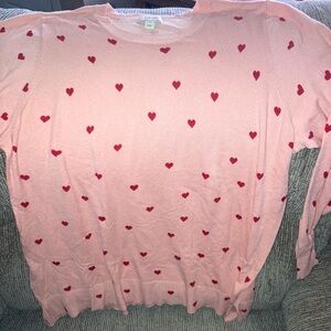 Style & Co. Pink Heart Sweater